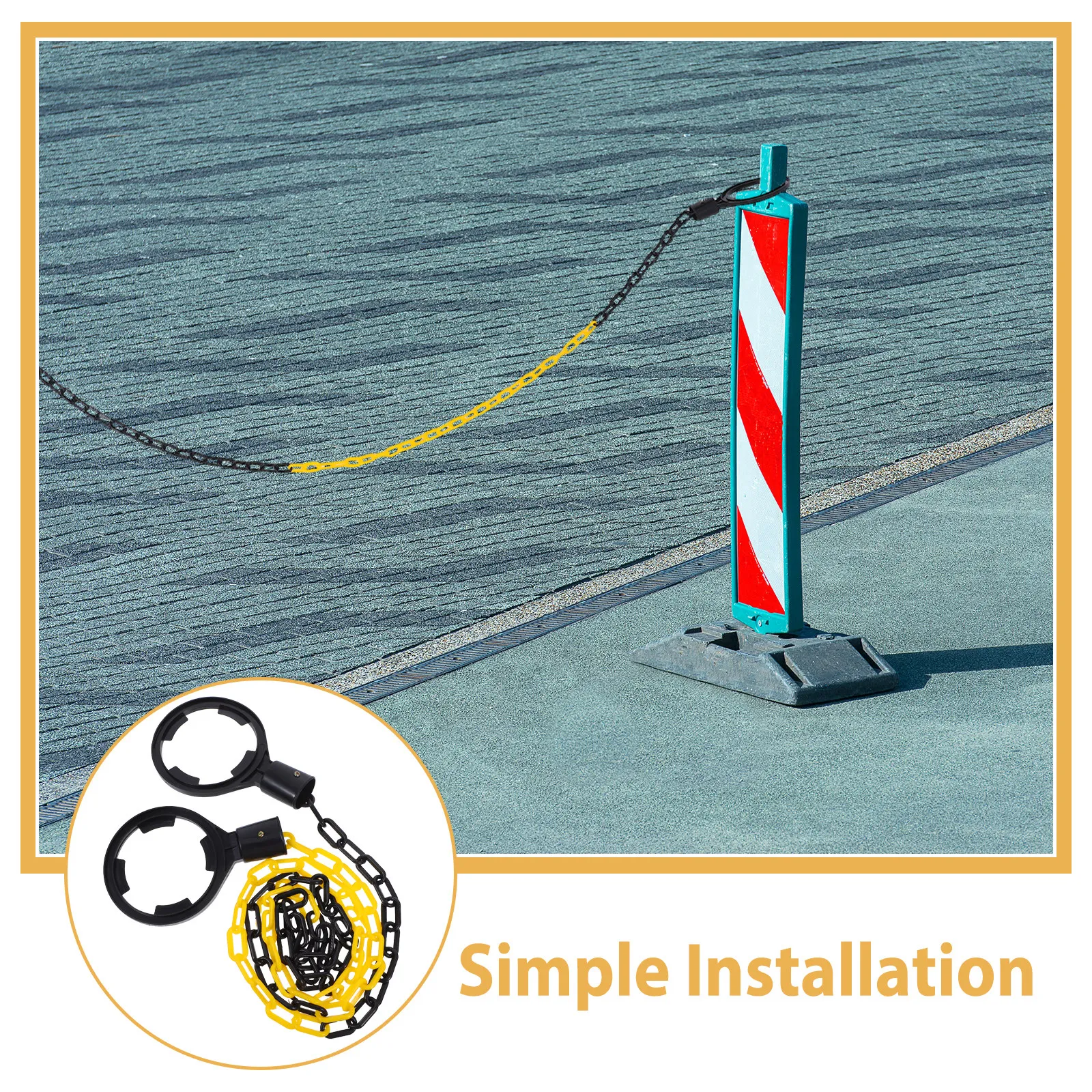 Plastic Chain Link Safety Barrier Chain High Visibility Traffic Cone Connector for Parking Driveway Construction Site Crowd