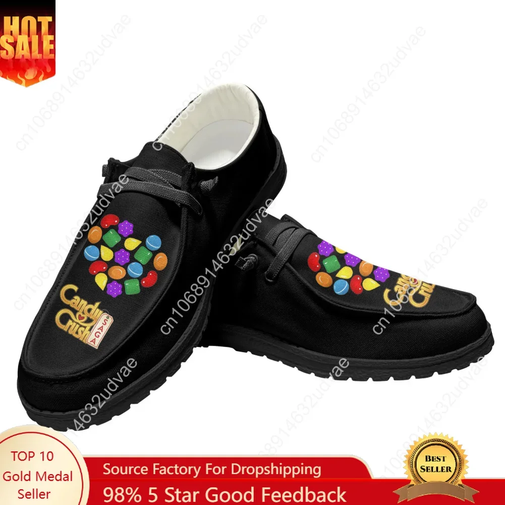 

Candy Crush Saga, повседневная обувь, обувь на плоской подошве, мужская и женская дышащая повседневная легкая обувь для дома и улицы, пара обуви на заказ
