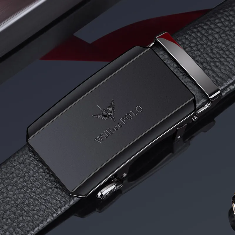 

Men's leather belt male automatic buckle real leather business [brushed] First layer leather belt male birthday gift to boyfrien