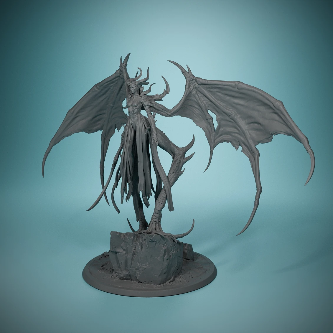 DemonQueen - Resin 3D Miniatures - For Tabletop Tactical Gaming Roleplaying - Game Room Dress Up - Hand Painted Models