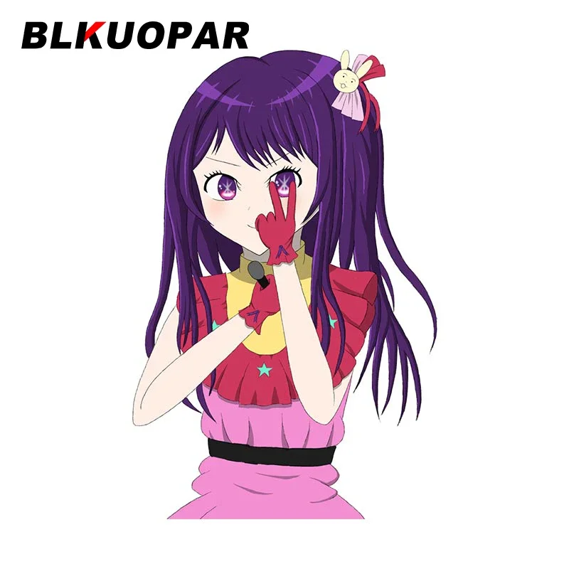 BLKUOPAR الساخن أنيمي Oshi No Ko شخصيات Hoshino Ai ملصقات السيارات واقية من الشمس موضة ملصق مائي الثلاجة دراجة نارية JDM سيارة التسمية #3