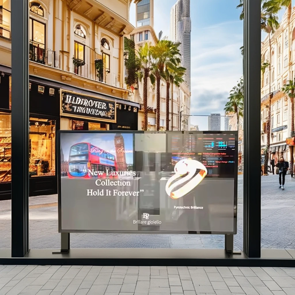 Layar OLED Transparan 55 inci SKD Display Digital Signage 4K HD Touch Ultra Tipis untuk Pemutar Iklan Layar OLED