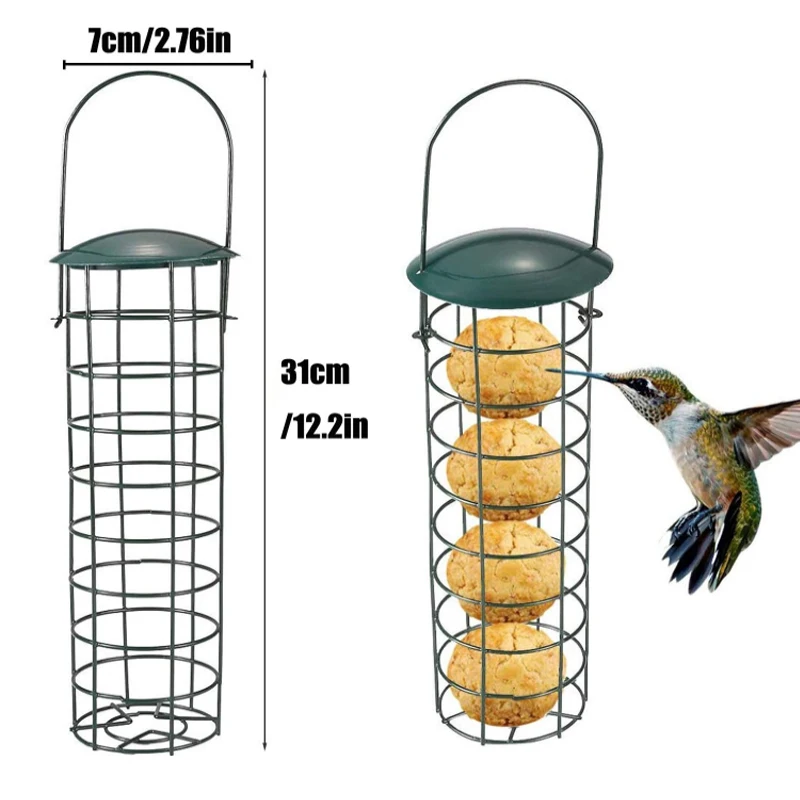 Hanging Bird Feeder Iron Outdoor Pet Bird Seeds Food Feeder Tree Garden Snacks Bucket Holder Comederos Para Aves Bird Supplies