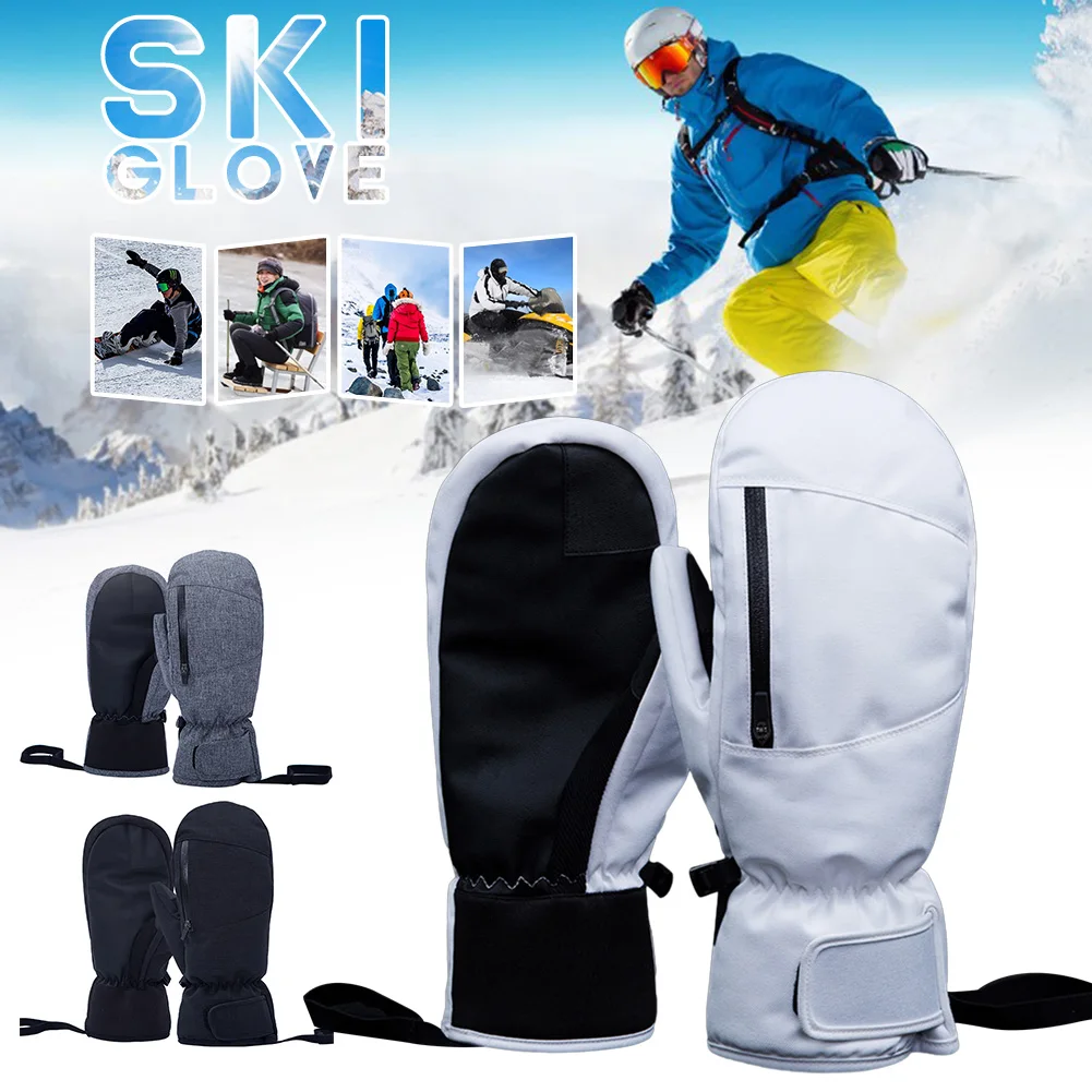 Winter Ski Gloves Waterproof Touch Screen Thermal Thick Snow Gloves Men Women Snowmobile Warm Mittens Outdoor Ski Gloves