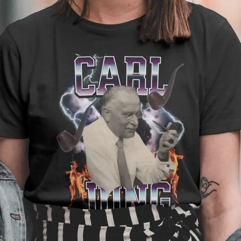 stylish Carl Jung shirt ,vintage 90s gangsta lightning shirt,psychology gift, funny meme tee,philosophy tshirt,retro.