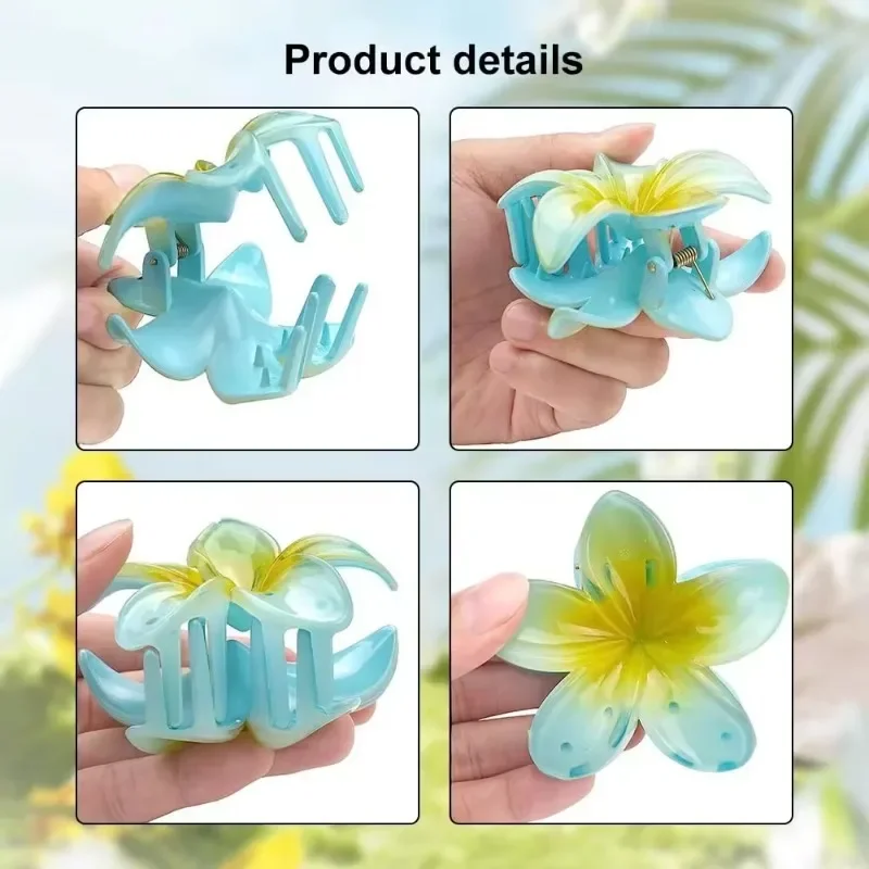 

Beach Style Hawaiian Style Summer Flower Hairpins 6 - Piece Gradient Flower Hair Accessories Set Flower Claw Clips