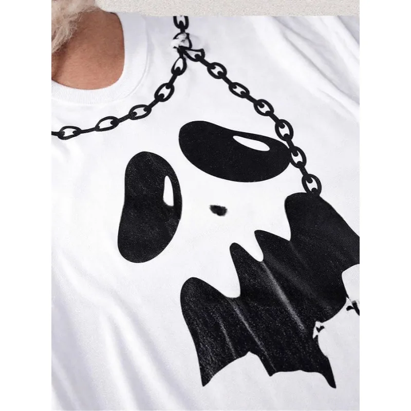 Ghost Cloak White and Black Costume Vampire Cosplay Horror Theme Clothes Role Play Outfit Halloween Carnival Party view 2