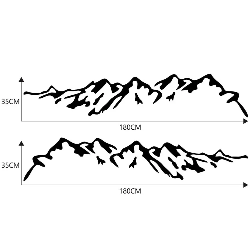 2PCS Car Side Body Stickers Mountain Graphic Decals DIY Vinyl Sticker Decals For Car Truck SUV RV Camper Trailer