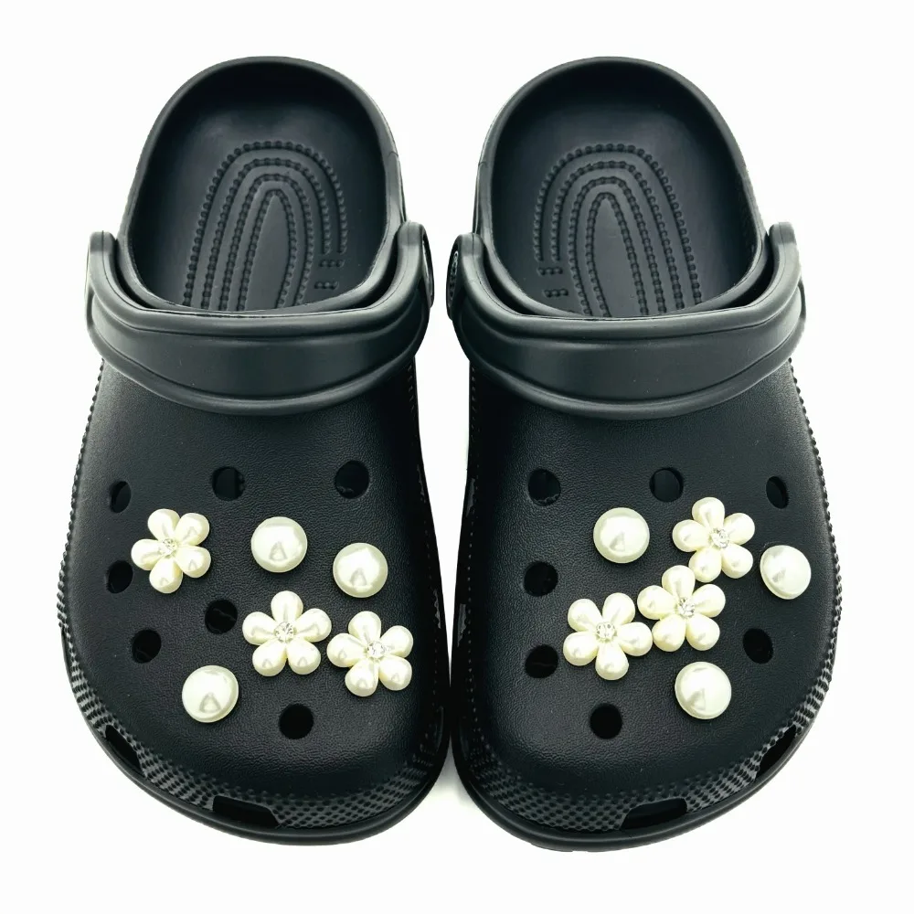 

12PCS Shoe Charm Fashion White Pearl Flower Pearl Shoe Decorations Buckle for Sandals Clogs DIY Accessories Gifts Women Gifts