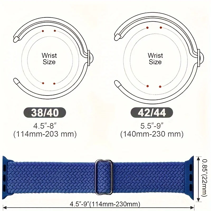 Nylon woven sliding buckle watch strap fits iwatch S9 S8 7 6 5 4 SE Ultra Ursuitable for Apple smartwatches 38 40 42 44 45 49mm