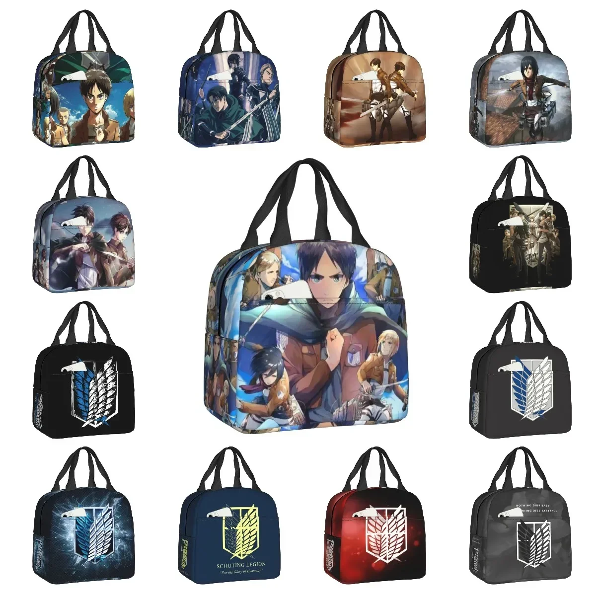 Attack On Titan Insulated Lunch Bags for Camping Travel Anime Manga Shingeki no Kyojin Thermal Cooler Lunch Box Women Kids