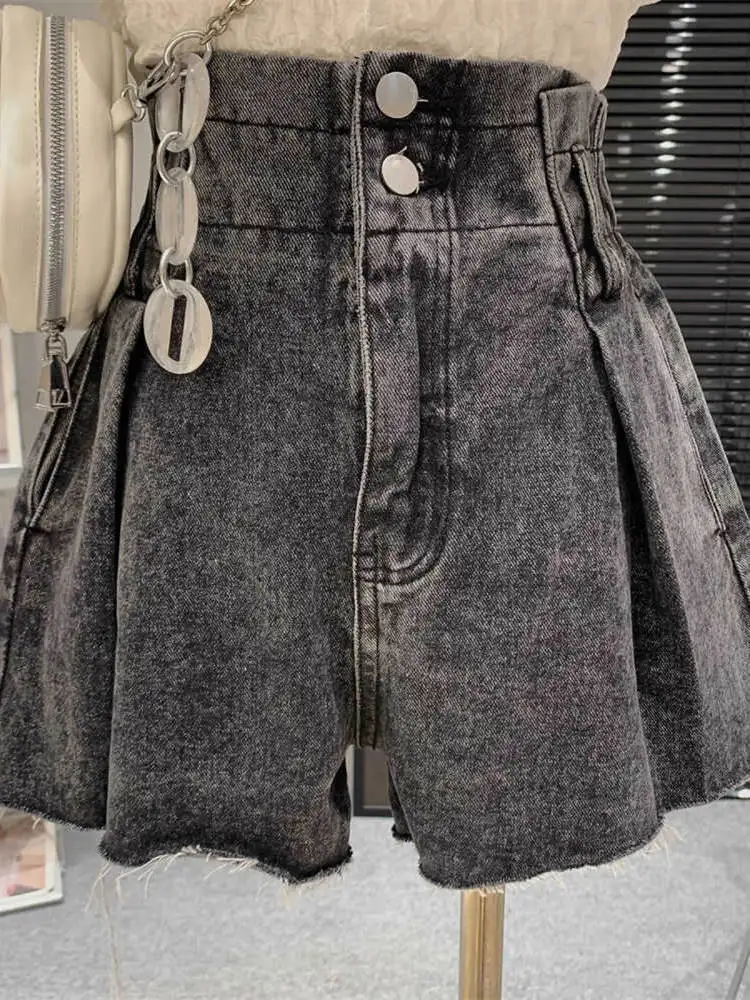 กางเกงยีนส์เอวสูงทรงหลวมสำหรับผู้หญิง ฤดูร้อน 2025 รุ่นใหม่ สไตล์เกาหลี กระดุมผ่าข้าง ทรงเข้ารูป แฟชั่น ทันสมัย ใส่สบาย