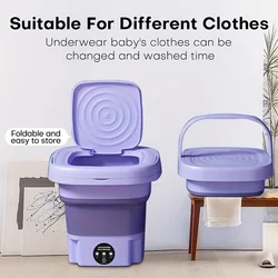 8L Foldable Washing Machine Portable Socks Underwear Panties Retractable Household Washing Machine 3 Models With Spinning Dry