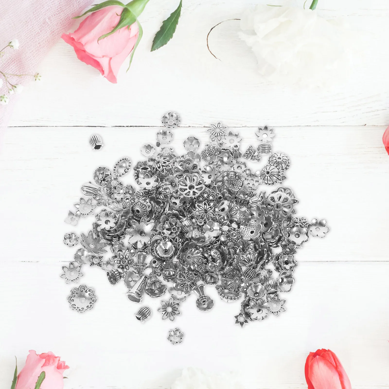 

Tibetan Silver Flower Hat Alloy Beads for DIY Jewelry Making Necklace Bracelet Kits Craft Supplies Wear Resistant Durable