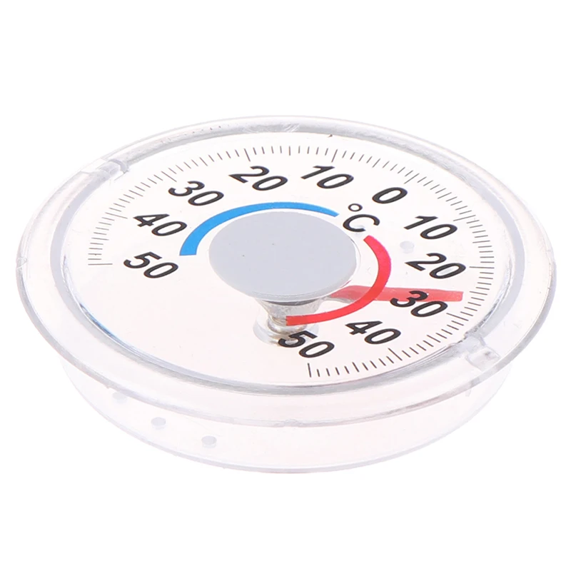 1pcs -50°C~50°C Round Plastic Door And Window Thermometer Outdoor Door Window Thermometer Pointer Type Cold And Heat Watch