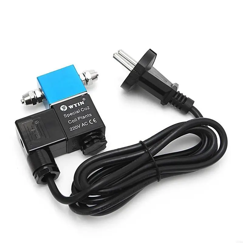 صمام لولبي 220V EU Plug 50Hz CO2 Aquarium System Solenoid for Valve Regulator صمامات أخرى — تفصيل 3