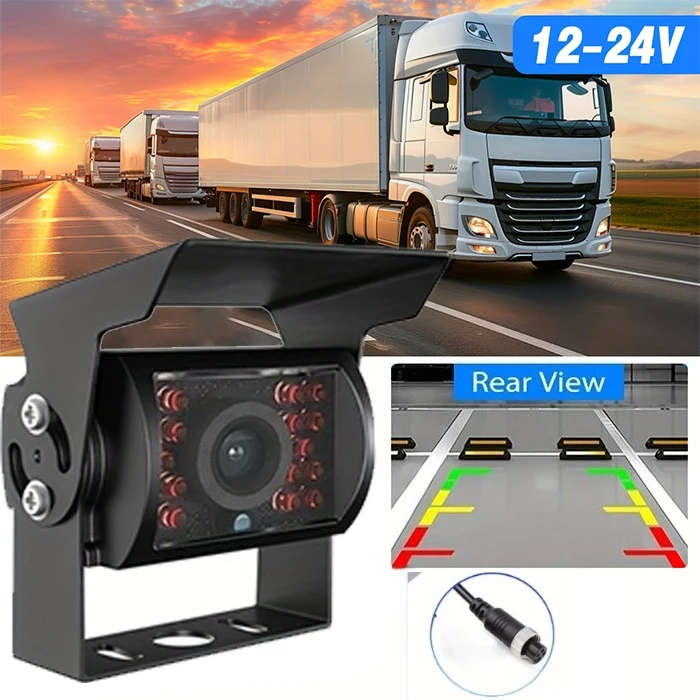 Backup Camera for Trucks & RVs - HD Night Vision, Wide View Angle, Surface Mount, Ideal for Camper, Truck, Trailer, Bus, Van