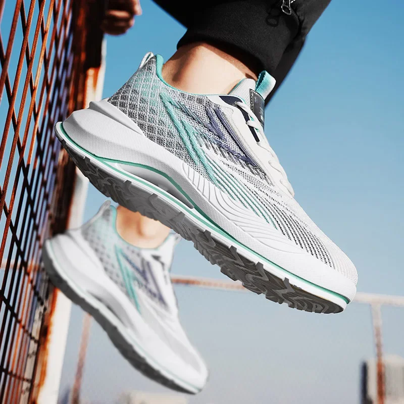 

Men Autumn Mesh Fabric Shoe Non Slip Sneakers Comfort Leisure Thick Soled Sportshoes Wear-Resistant Anti Collision Casual Shoes