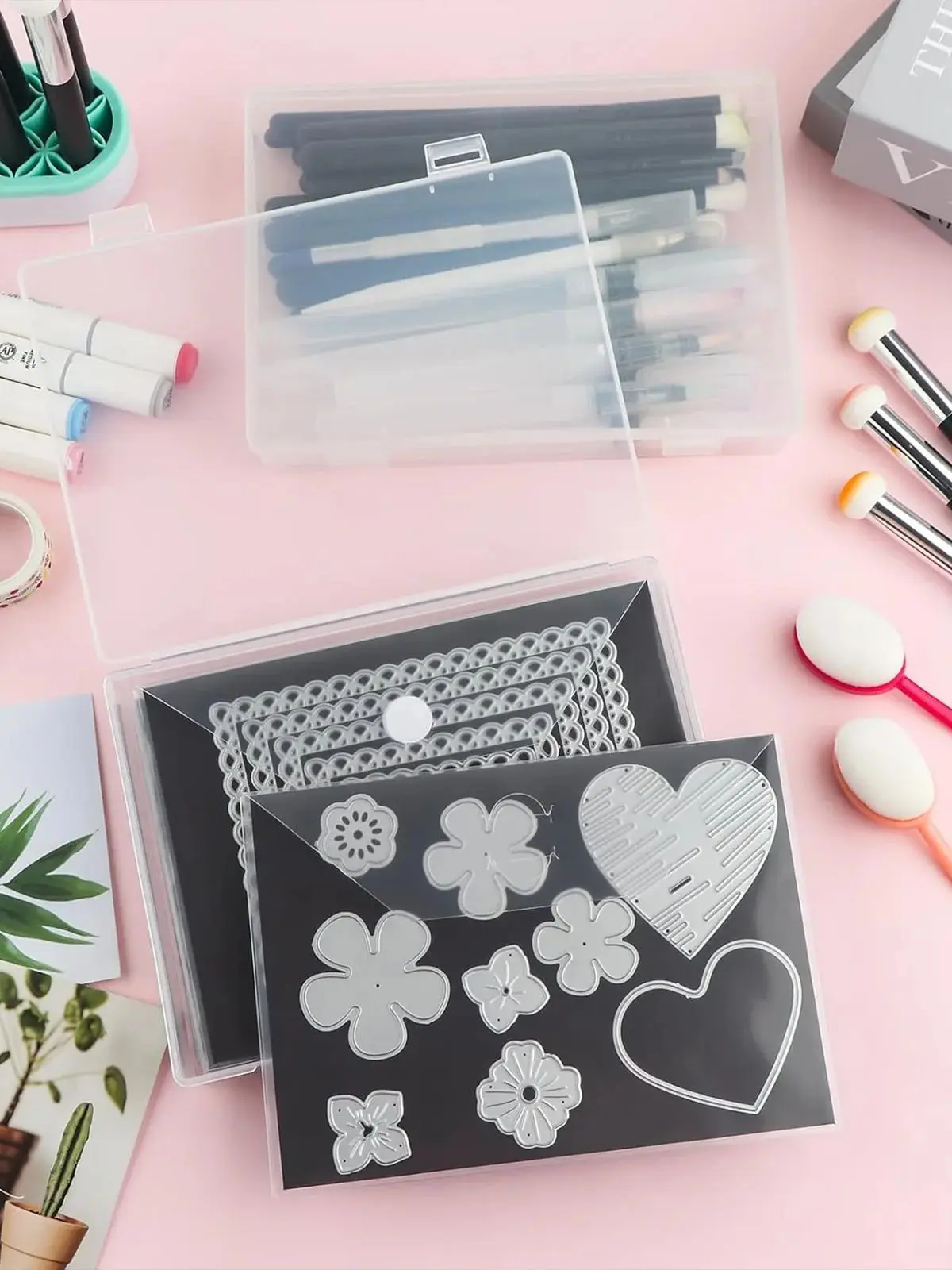10 ชิ้น 5 x 7 นิ้วด้านเดียวอเนกประสงค์แม่เหล็กจัดเก็บแผ่นและกระเป๋า - Easy Organizer สําหรับ Stamp & Die คอลเลกชัน