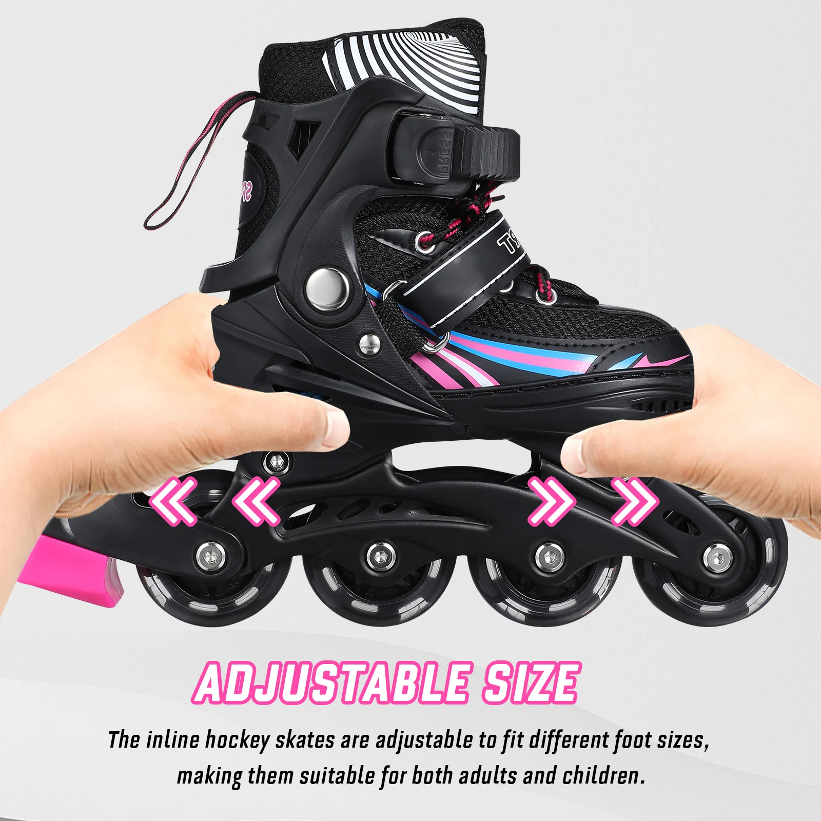 

Inline Skates Red 9812 S 19 21cm Comfortable Fit Adjustable Size Strong Stable Women Men Girls Boys Adult Roller Skates