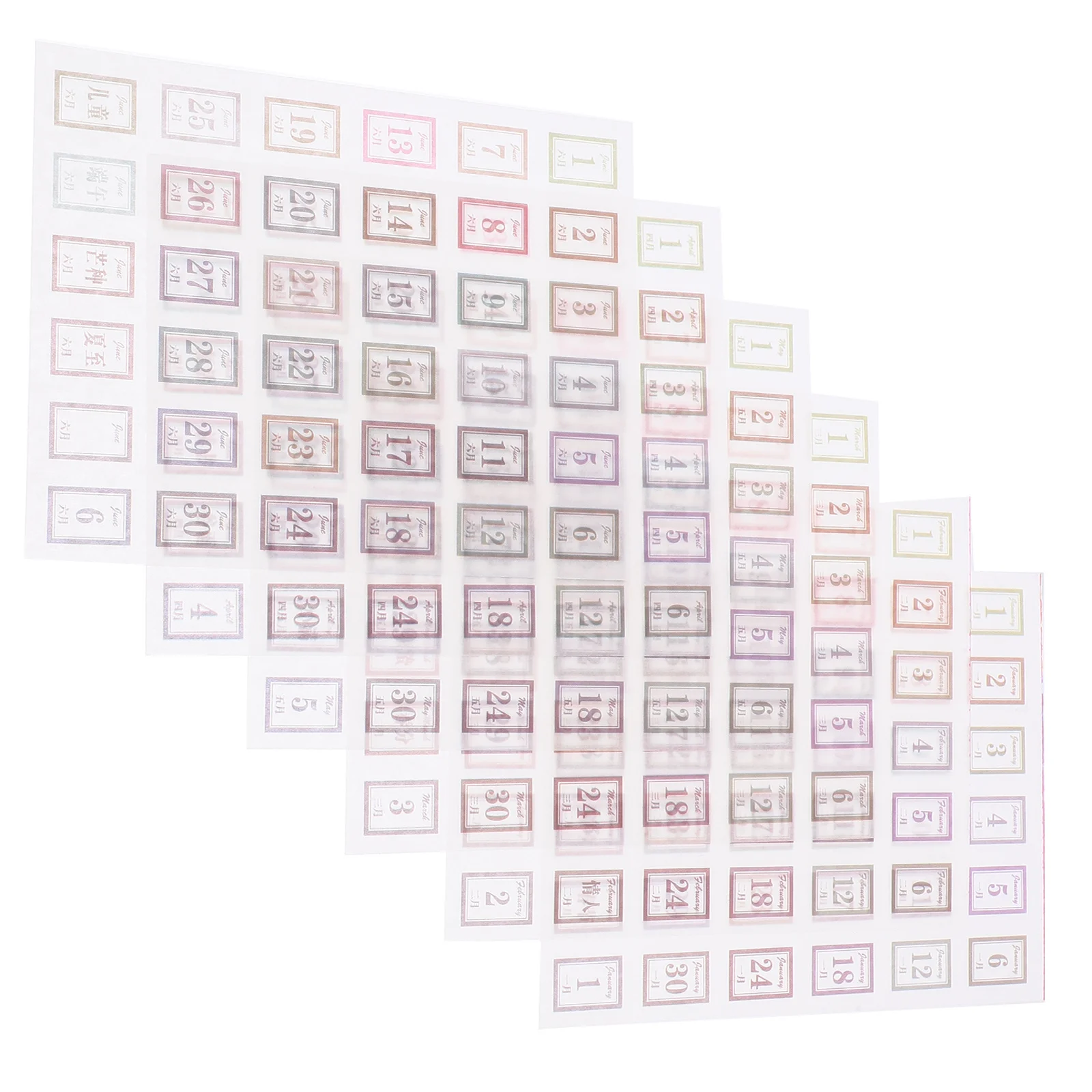 

12 Sheets Daily Planner Stickers Creative Scrapbook Calendar Labels Diy Decoration Notebook Journal Self Adhesive Number Decals