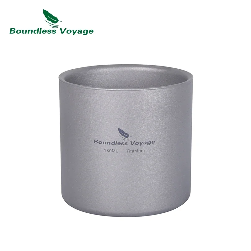 Outdoor Camp Titanium Double Wall Cup 450ml Teacups 120ml Mini Cup 180ml Coffee Mug 300ml Camping Tableware Boundless Voyage view 3
