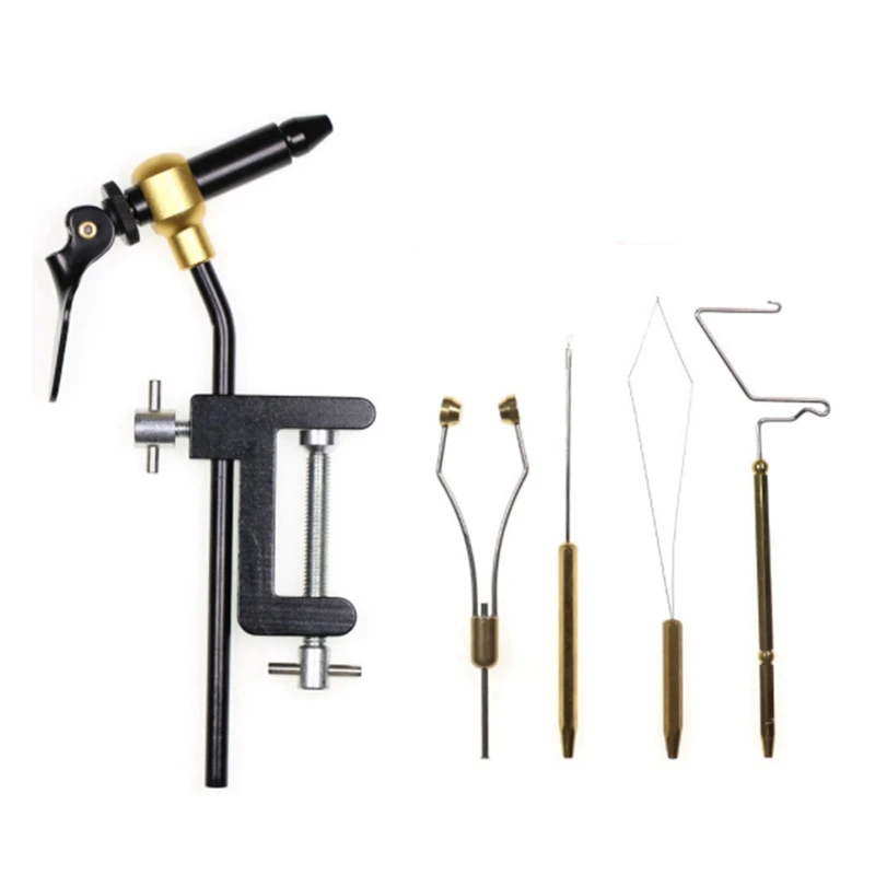 Fly Tying Vise Kit With Bobbin Holder Threader Whip Finisher Pliers For Jig Bait Flying Hook Accessories