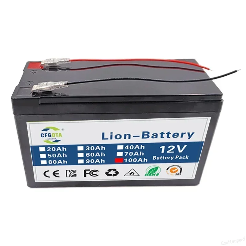 12V 100Ah 100000mAh 18650 lithium battery 30A sprayer built-in high current BMS electric vehicle battery +12.6V charger