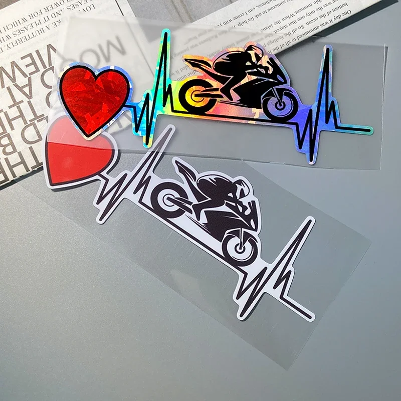 Heartbeat Track Racing Style Sticker Waterproof Vinyl Decal for Scooter Body Fuel Tank Fairing Helmet Box Decor