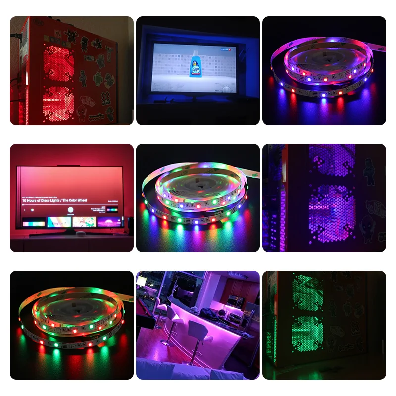 Taśma USB 5V RGB 2835 LED SMD kontroler dioda podświetlenie TV Neon taśma LED pilot 24 klucz nie wodoodporny 1M 2M 3M 4M 5M