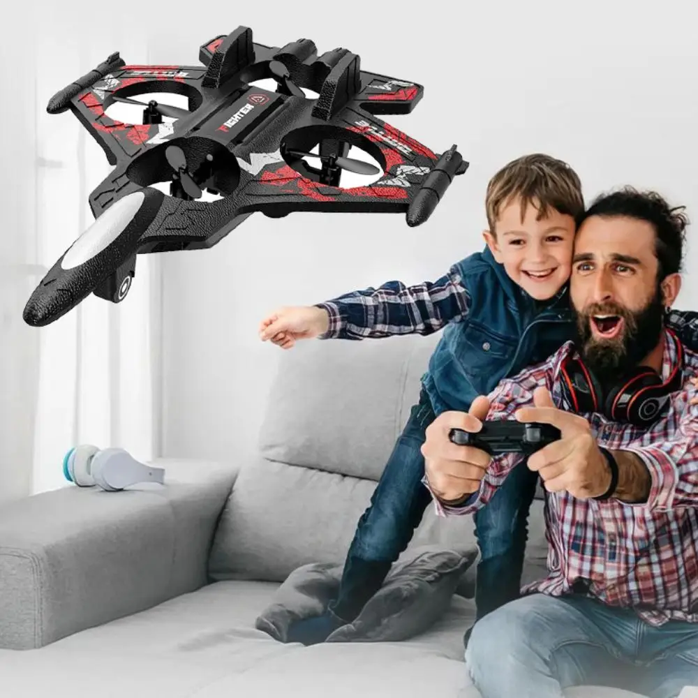 Espuma EPP Control remoto combate de espuma detección de gravedad Drones RC helicóptero de cuatro motores juguete con luz portátil RC Hobby Jet avión