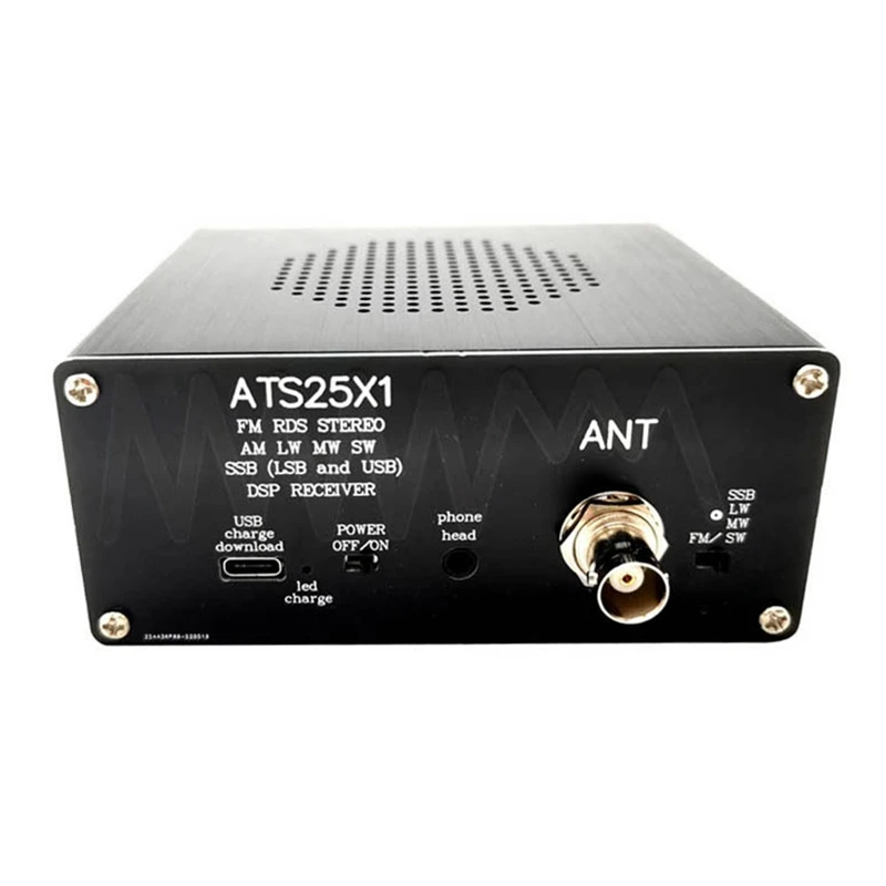 Ats 25X1 Si4732 Alle Band Radio-Ontvanger Fm Lw (Mw Sw) Ssb + 2.4 Inch Touch Lcd + Zweepantenne + Batterij + Usb-Kabel + Luidspreker