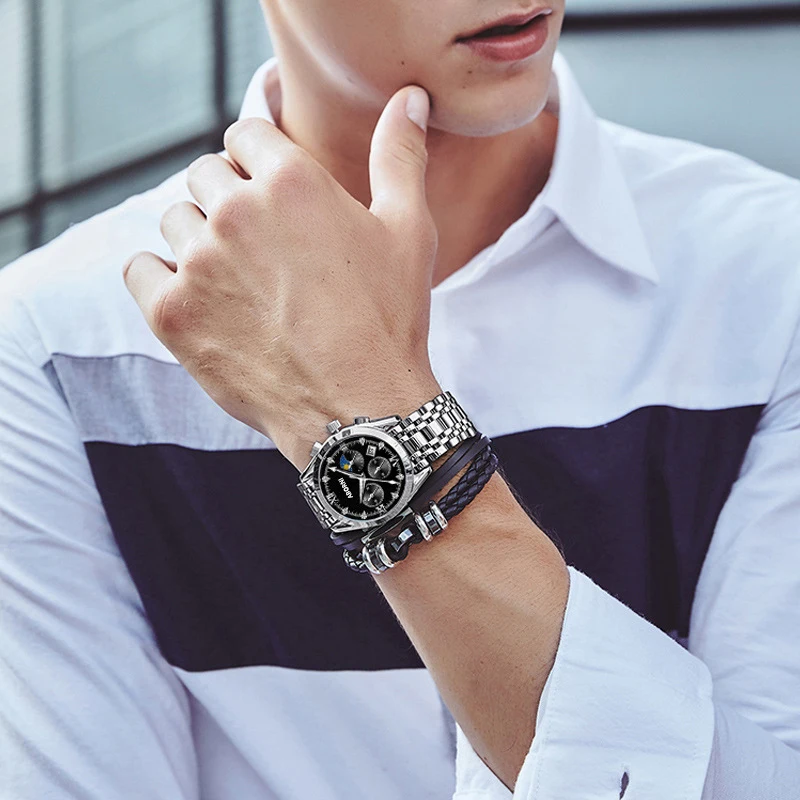

ABORNI Multifunctional Men's Fashion Watch, Waterproof, Sports and Casual, High-End Brand Watch for Travel and Parties