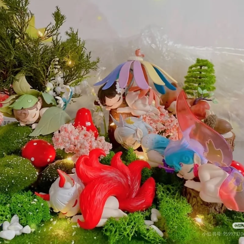 Nowa Seria Figurki Niespodzianki Sleep Elf In The Forest - Urocza Figurka Anime, Ozdoba na Biurko, Model Lalki, Prezent dla Dziewczynki