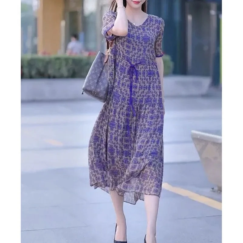 

Summer V-neck Dress ,For Women Clohting ,2024 New Summer Dresses ,Fashion Short Sleeve Floral Dress ,Women Vestidos