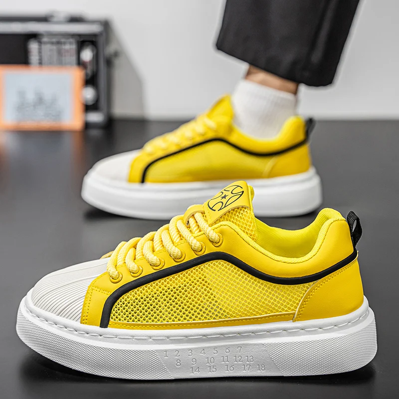 

2026 Summer New Trendy Fashion Low Cut Versatile Breathable Thick Soled Comfortable Casual Board Shoes for Men