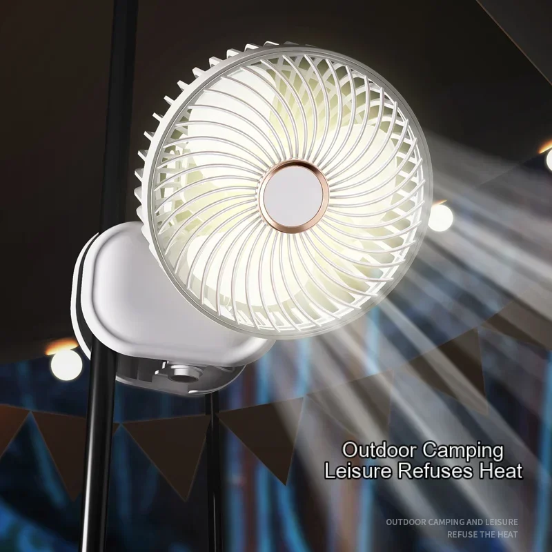 

Новый ночник, электрический вентилятор, складной USB-зажим, перезаряжаемый портативный уличный домашний офис, 5 передач, беспроводной настольный охлаждающий вентилятор