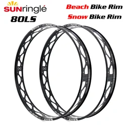 Sunringle 80LS Rims Beach Bike Snow Bike Wheel 26/27.5 Inch 32H Hoops Width Aluminium Rims