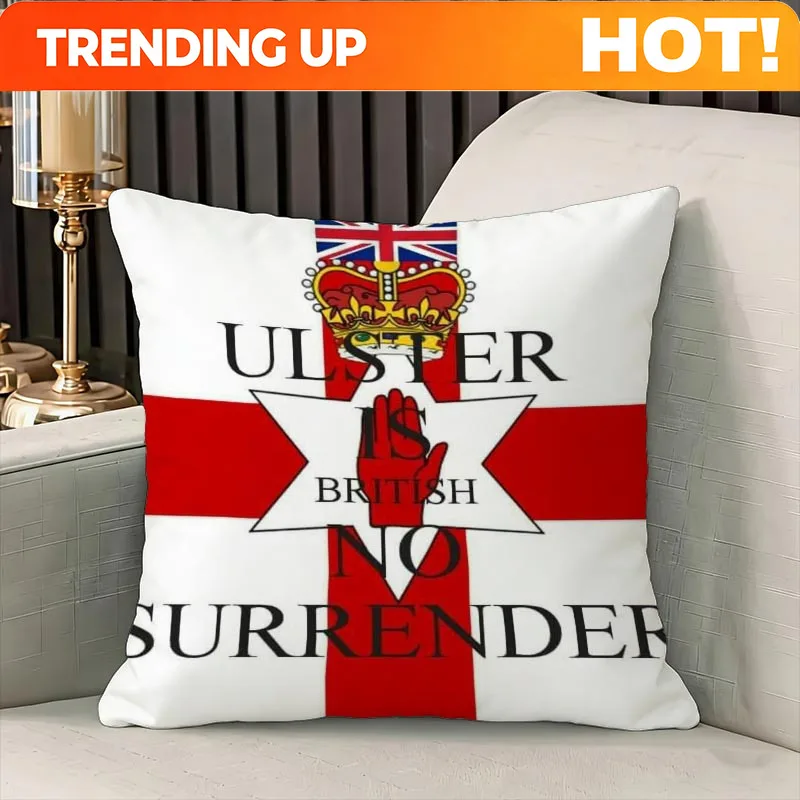 Customize Ulster Is British No Surrender Flag Art Printed 2D Flat Print Pillowcase, Providing a Warm Festive Atmosphere for Your