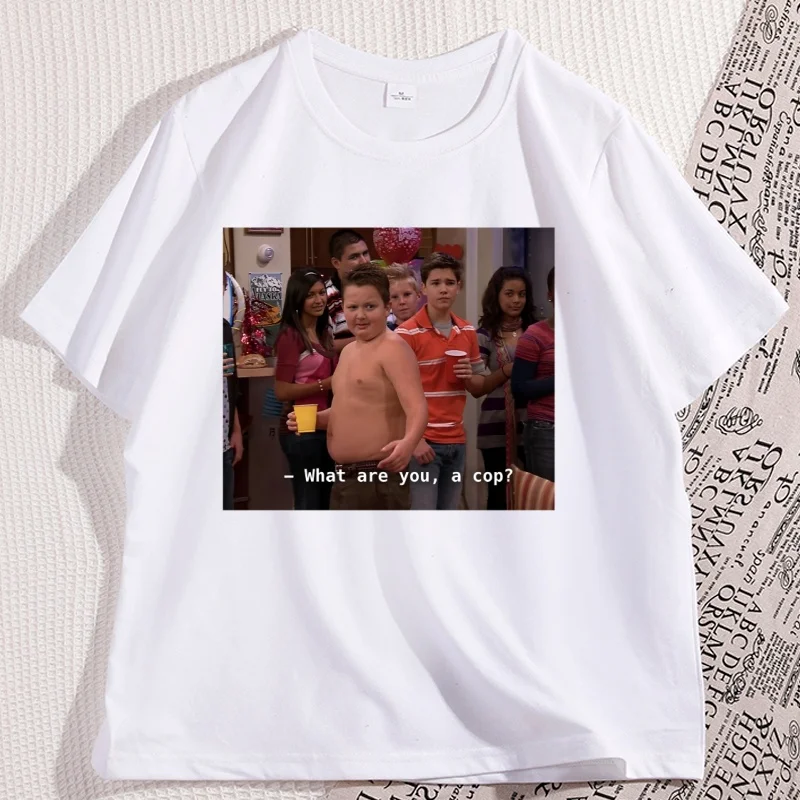 

Gibby What Are You A Cop T-Shirt Casual Cotton Short Sleeve Round Neck Tshirt Streetwear Comfortable Loose Round Neck Tees