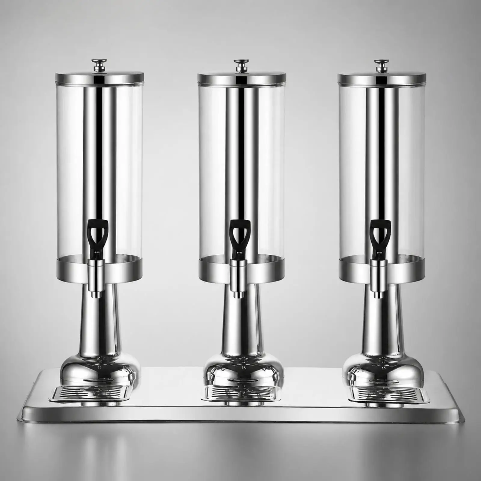 Triple Tap Beverage Dispenser 9L Stainless Steel Cold Drink Machine for Coffee Tea Juice Milk at Hotel Dining Buffet Parties