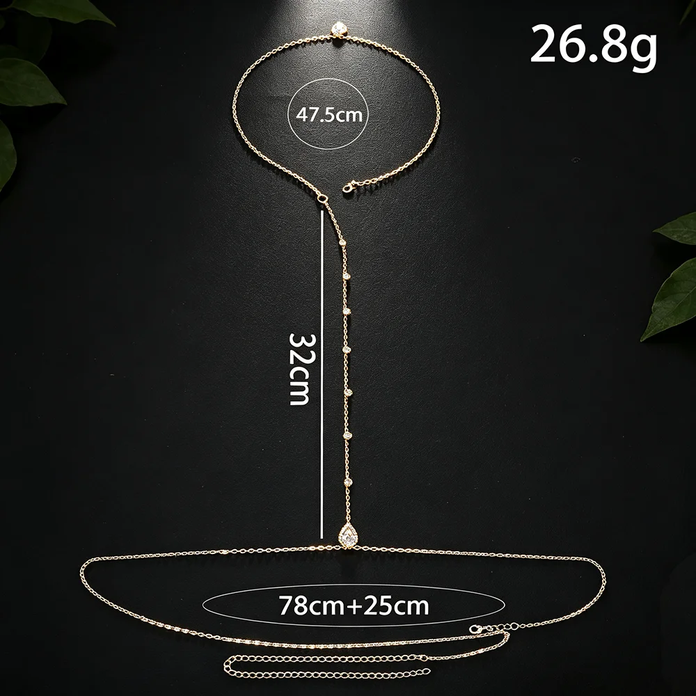 Chaîne de dos en zircon réglab - Body Jewelry Necklace avis et prix
