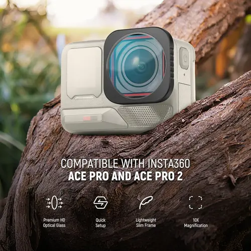 Imagen 2 del producto NEEWER-lente Macro 10X para cámara de acción Insta360 Ace Pro/Ace Pro 2, lente de aumento para fotografía Macro de primer plano