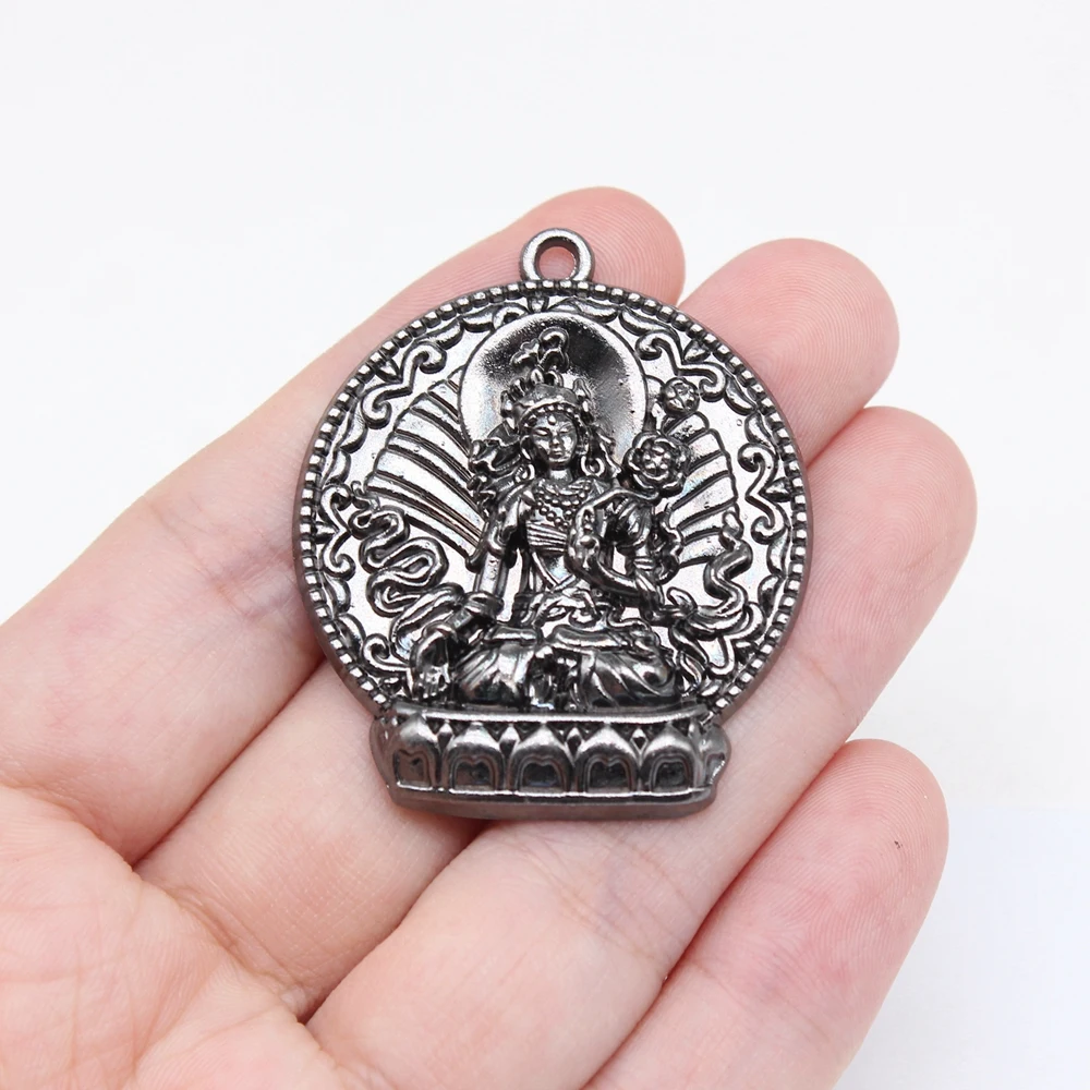 WYSIWYG 2pcs 42x36mm Buddha Statue Charms For Jewelry Making Antique Silver Plated Antique Bronze Color Jewelry Findings