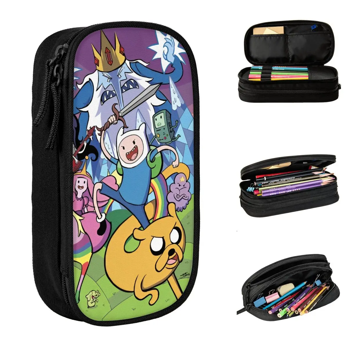 

Adventures Times Pencil Cases Creative Cartoon Pen Bag Kids Big Capacity Students School Cosmetic Pencilcases