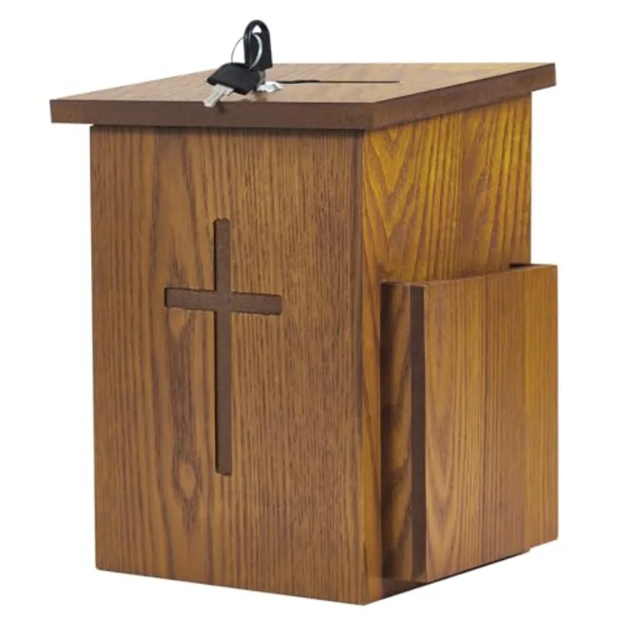 Prayer Request Box - Offering Boxes for Church Cross Offering Box Collection Donation Charity Fundraising Box