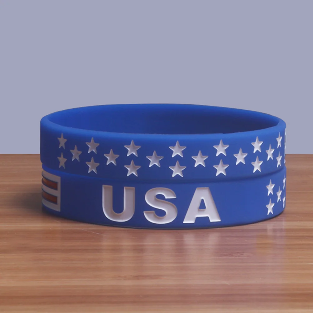 

American Flag Sport Silicone Bracelet Durable Comfortable Country Support Gift Souvenir America Flag Wristband Promotion