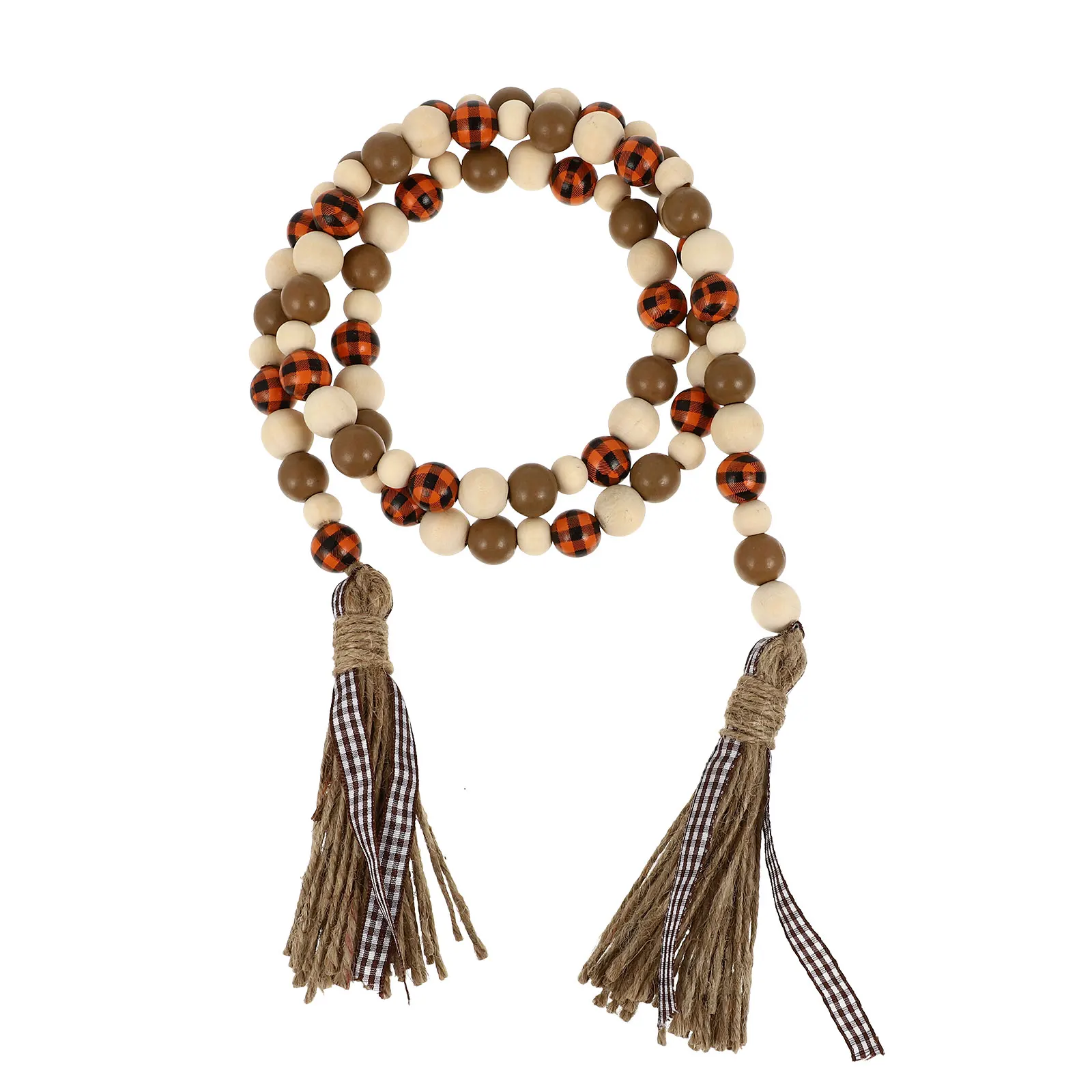 

Wooden Beads Rope Tassel Decor Halloween Hanging Ornament Creative Bead Pendant For Home Party Wall Hanging Strong Wood