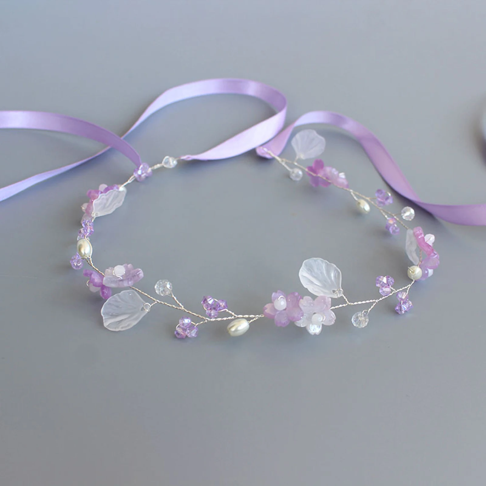 Spring Flower Headbands for Women Girls Hair Accessories White Flower Green Leaf Hairbands Simple Tiaras and Crowns Hair Jewelry