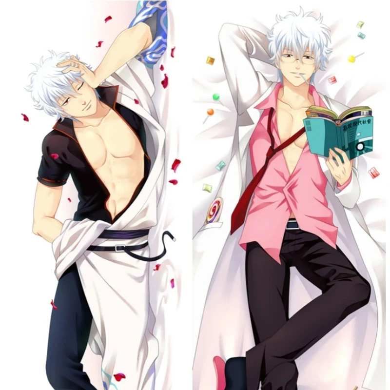 Gintama Sakata Gintoki Dakimakura Cover Japanese Anime Hugging Body Pillow Case Cartoon Character Bedding Pillow Otaku Gift